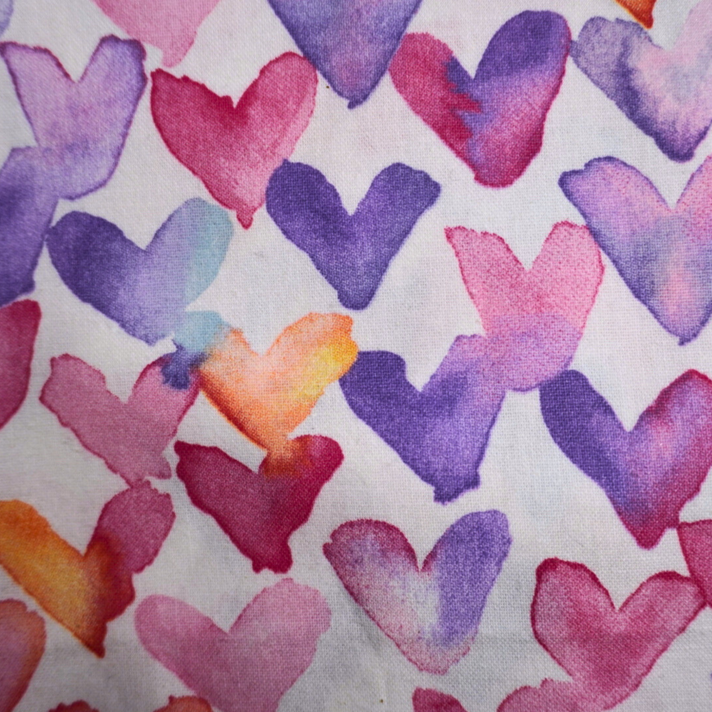 Water Color Hearts Fabric