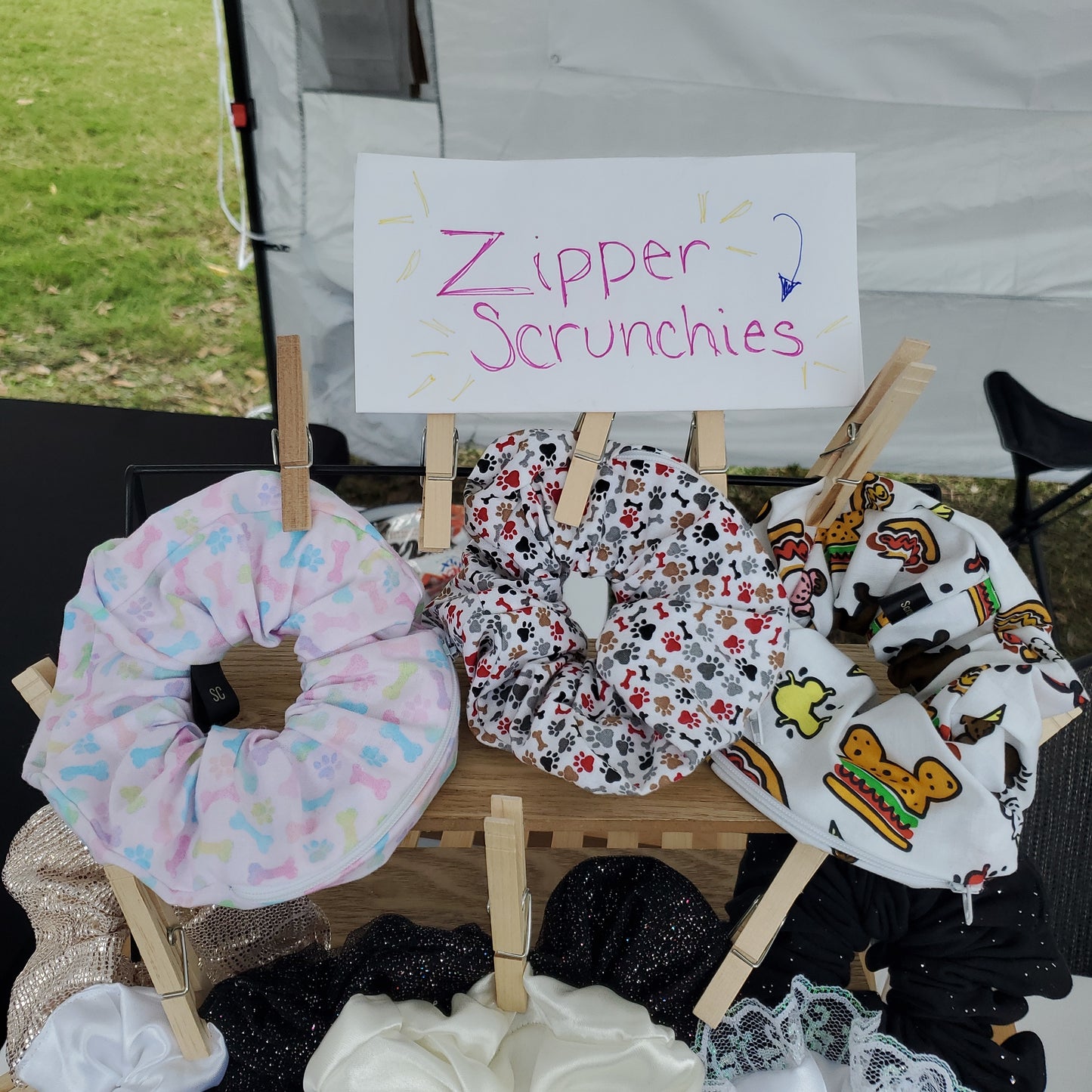 Custom Zipper scrunchies