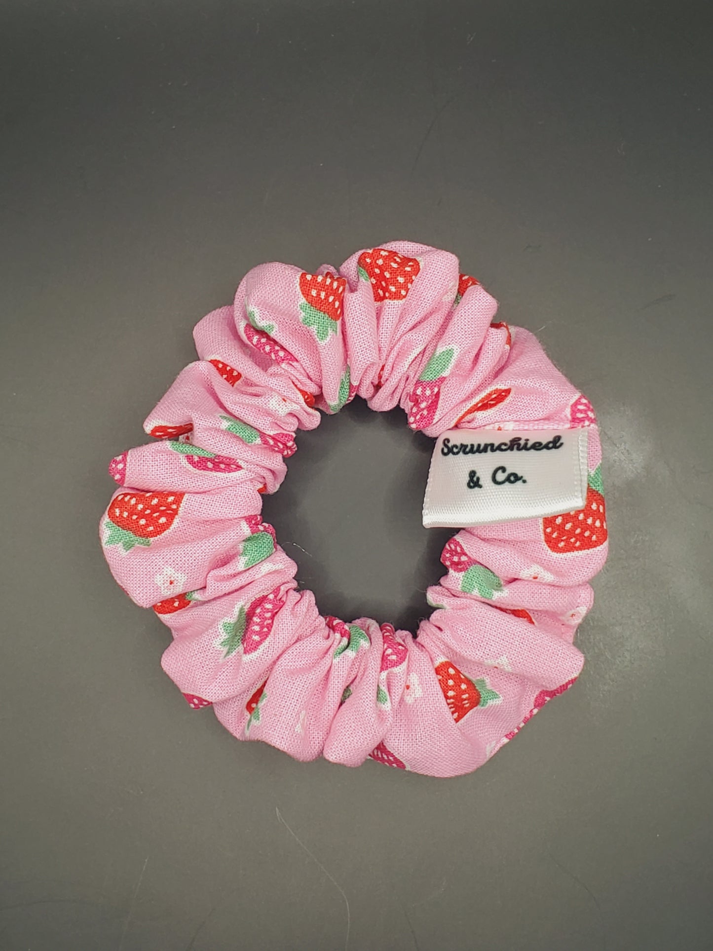 Pink Strawberry Scrunchie
