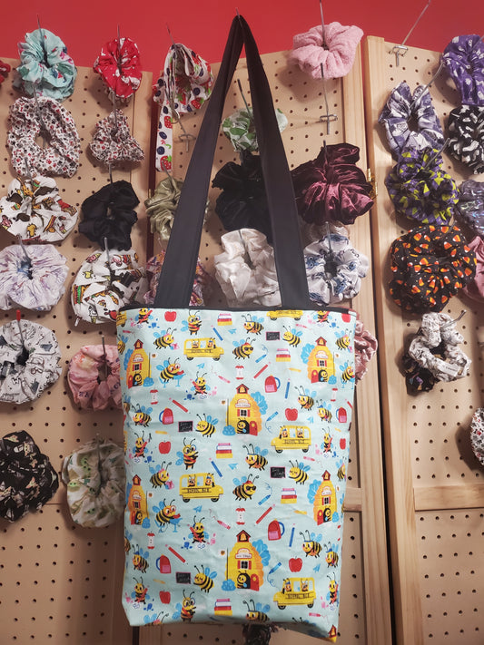 School Print Tote and Scrunchie