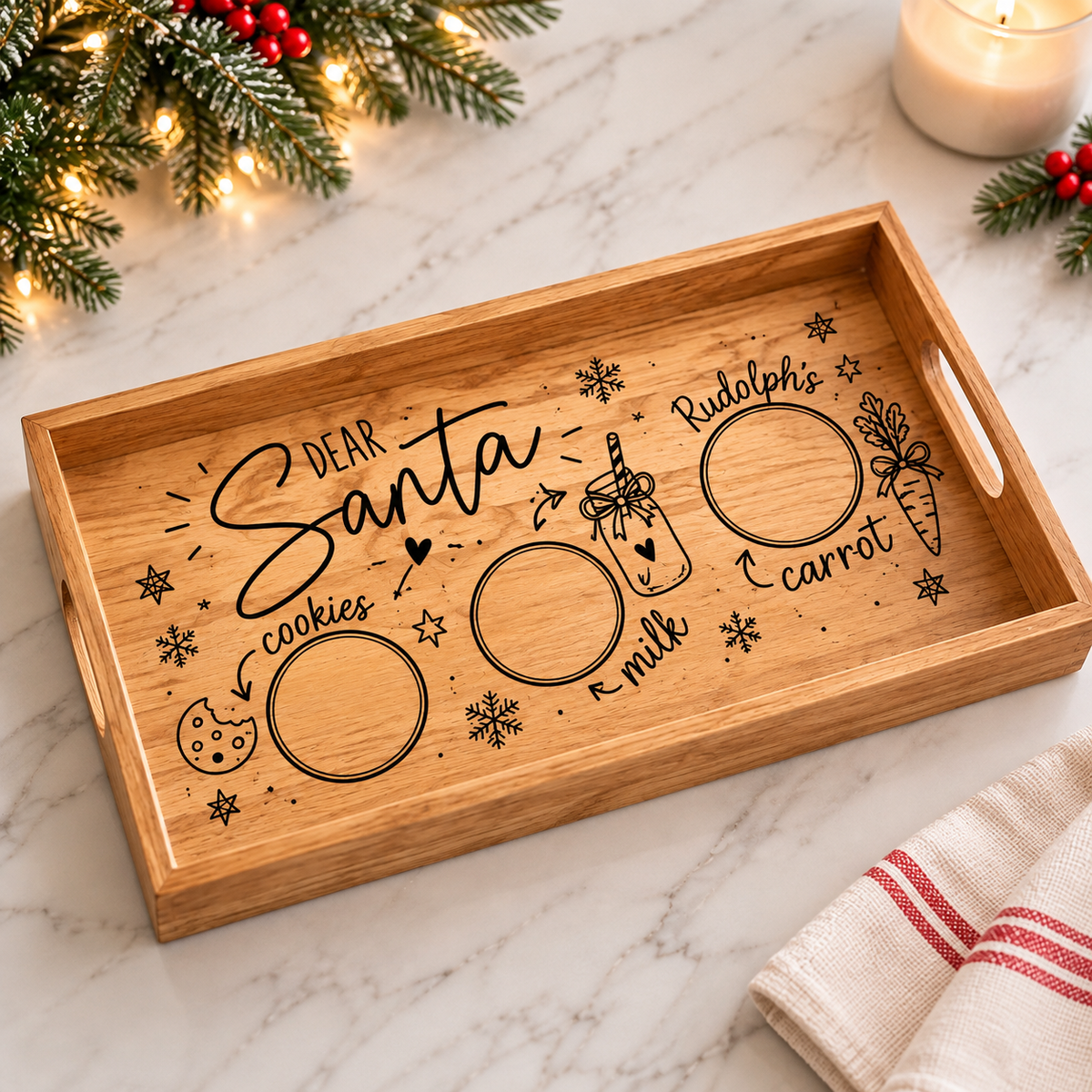 Classic Dear Santa Wooden Tray
