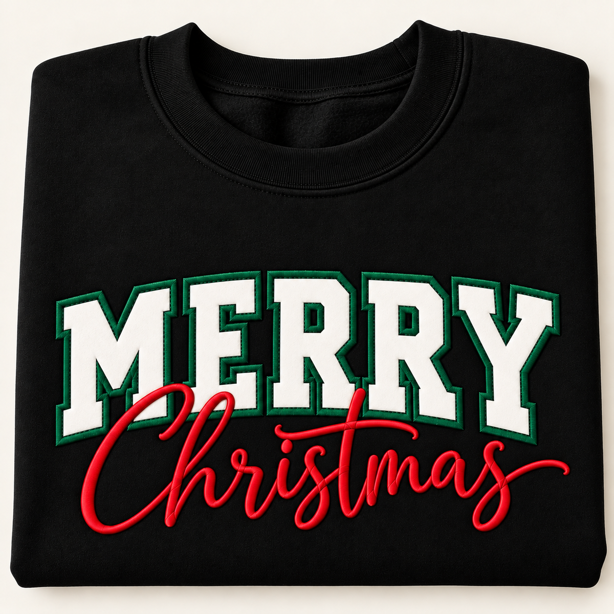Custom Fabric Merry Christmas Shirt and Crewneck
