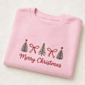 Christmas Bow Embroidery Shirt and Crewneck