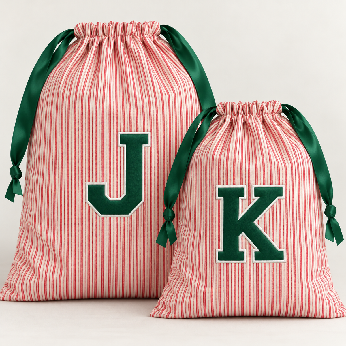 LARGE Embroidered Personalized Christmas Gift Sack - Single Letter