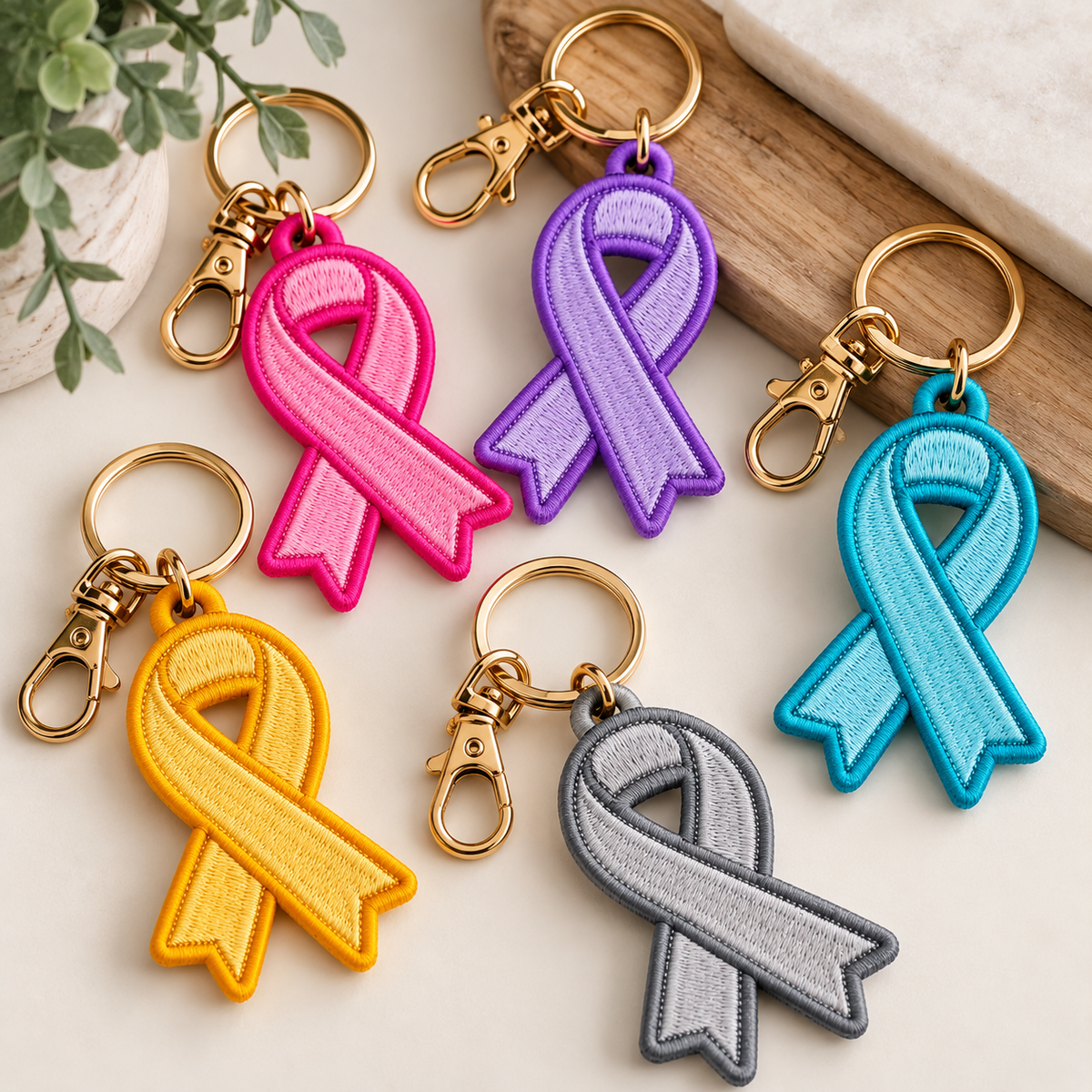 Ribbon keychain ( PIck Your Color )