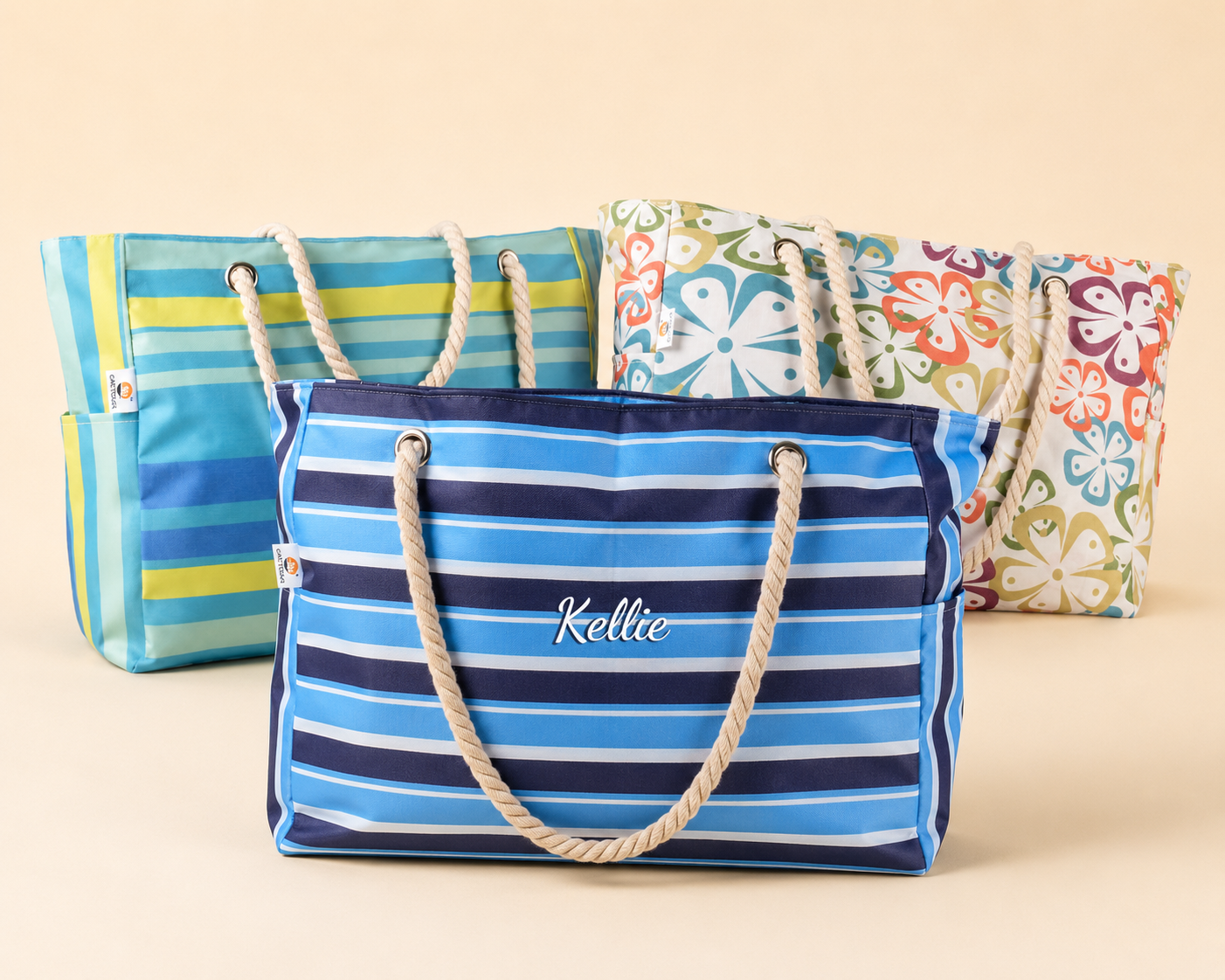 Zip-up Water Resistant Beach Bag