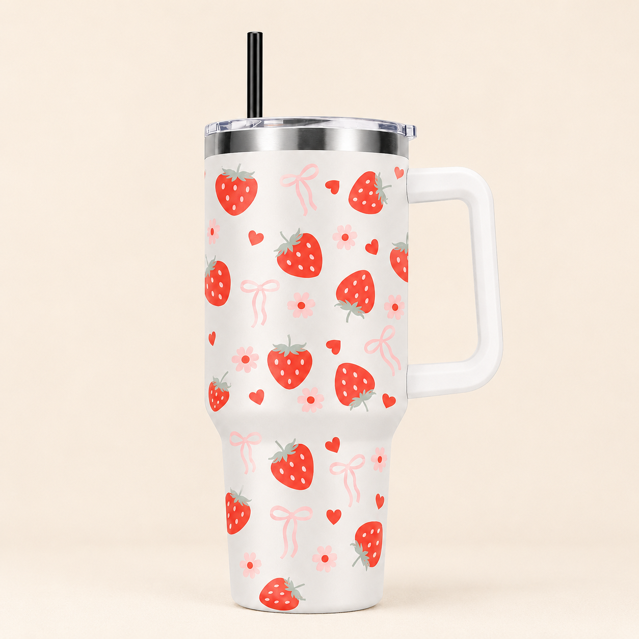Strawberry and Bows 40oz Tumbler