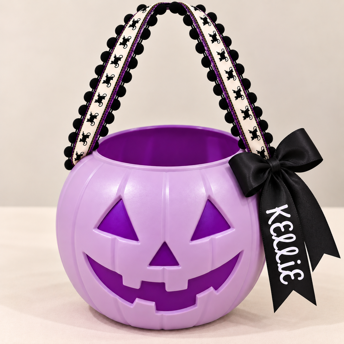 Custom Limited Edition Glitter Pumpkin Basket with removable bow