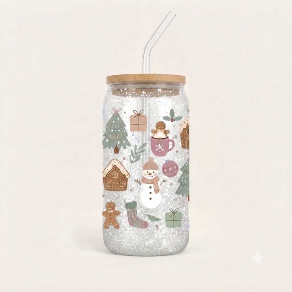 Glitter cozy Christmas cup