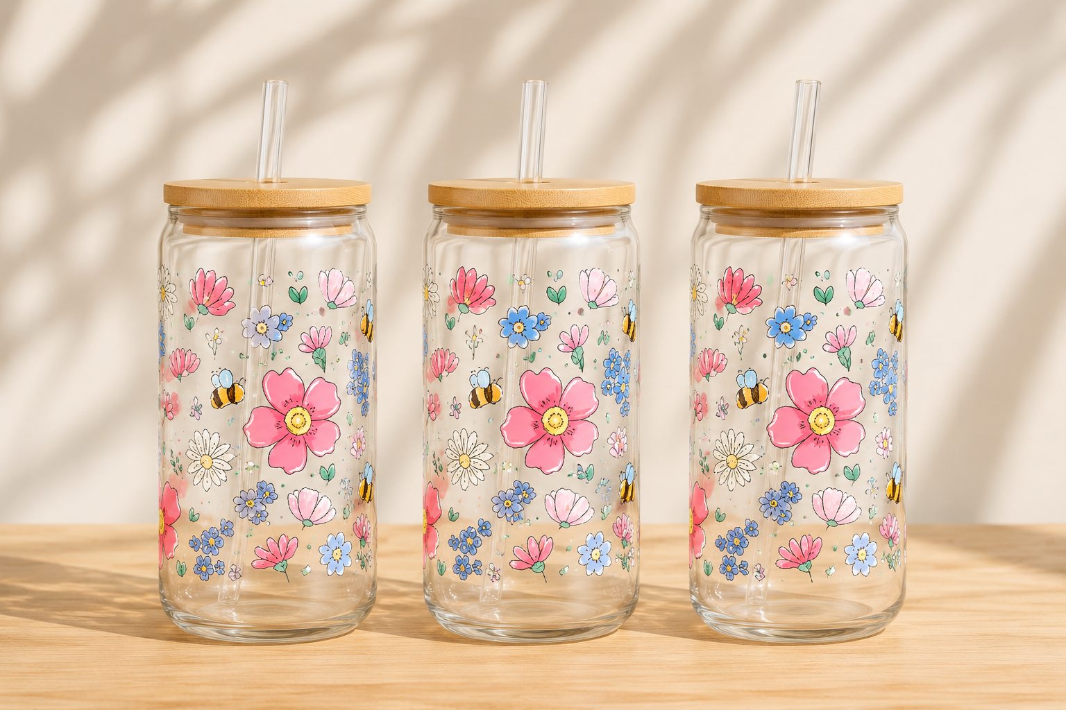 Bee-utifil Flowers 16oz Cup