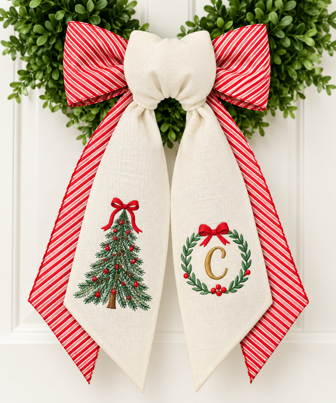 Hand sewn Christmas Reef Bow (different colors available)