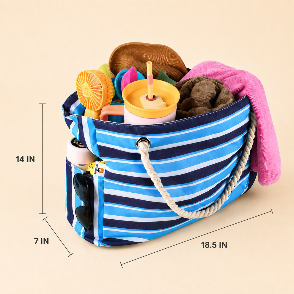 Zip-up Water Resistant Beach Bag