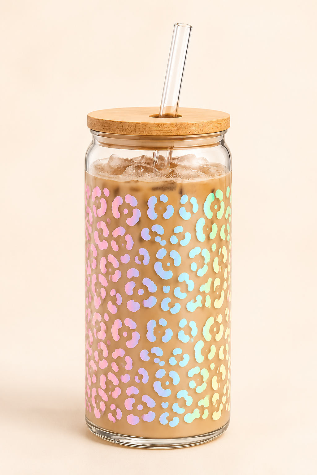 Rainbow Pastel Cheetah Cup