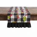 Double sides Ruffle Table Runner - Green Meanie