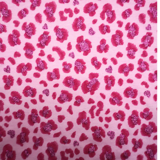 Pink Glitter Cheetah  Fabric
